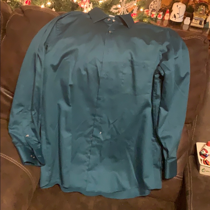 Green Satin Button Down